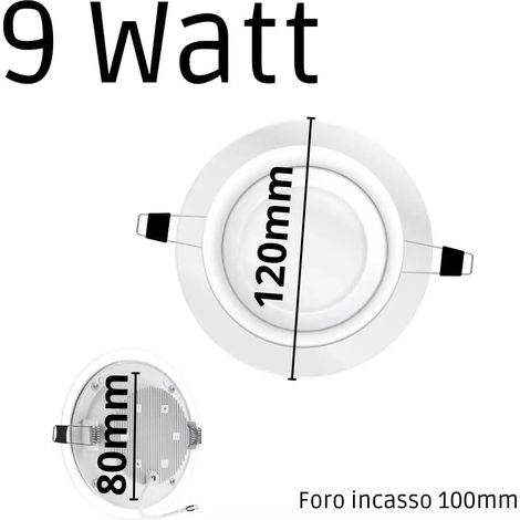Faretti LED Dimmerabili da Incasso Bordo in Vetro Moderno Soffitto Interno 2 pezzi 9w