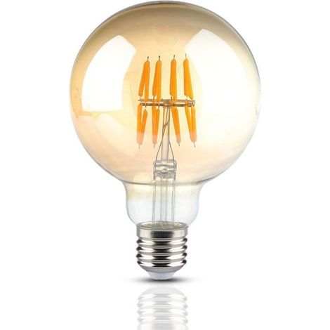 Bombilla LED V-TAC E27 8W G95 Filamento Ámbar Blanco Cálido (1/2)