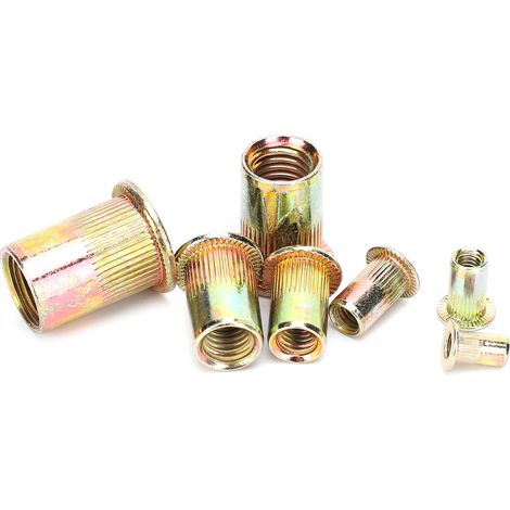 Kit d'écrous à sertir 220 pièces, assortiment filetages M3 à M12, inserts filetés pour fixation durable.
