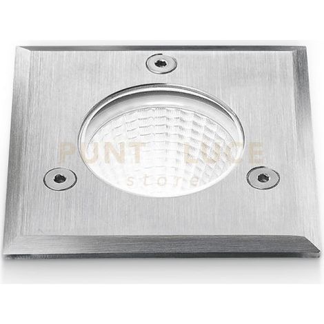GES545- SEGNAPASSI IN ALLUMINIO E ACCIAIO AISI 306 LED 4000K 785LM 9W QUADRATO