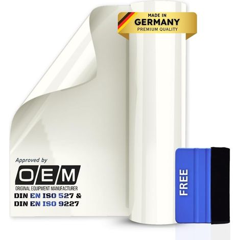 Film de Protection Peinture DIN en ISO 527, résistant aux UV, pour Voiture, Moto, vélo, fabriqué avec O Rafol Stone Guard (Transparent glänzend, 10cmx152cm) (1/5)