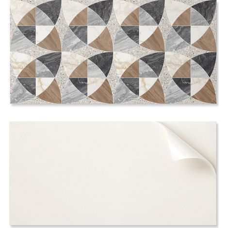 Azulejos decorativos autoadhesivos de vinilo para pared con dise帽o geom茅trico, 10x40x20 cm.