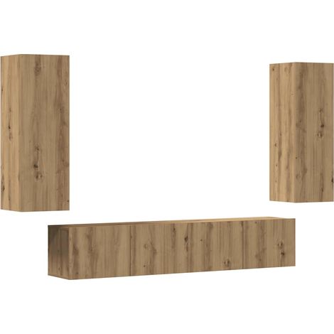 Meubles TV muraux 4 pcs Armoires TV suspendues - chêne artisanal bois d'ingénierie fr2758 - Maison La Vie