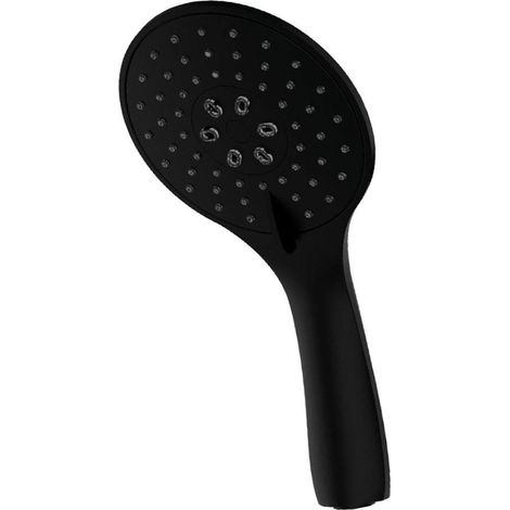 Kibath Maneral Mango de Ducha 1 posición redondo acabado NEGRO mate fabricado en ABS (1/4)