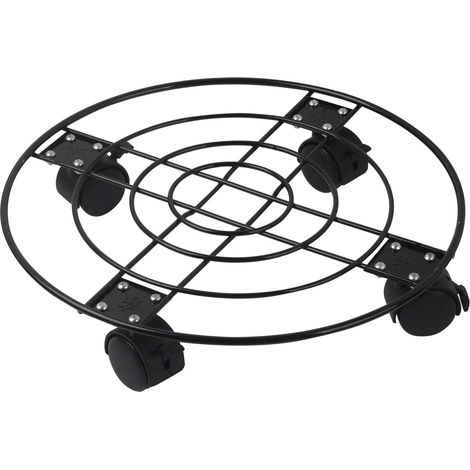 Plant Caddy - 33cm Round Metal Plant Caddy, Plant Pot Trolley avec Frein Wheel (1 Pack) (1/5)