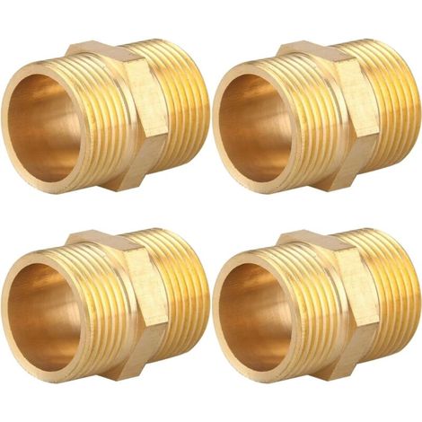 Mamelon Double en Laiton G1/2" (Ø 20mm), 4 Pièces, Raccord Hexagonal pour Connexions Robustes (1/5)