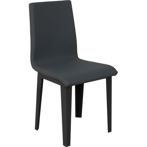 Sedia 40/44x42x86 cm Armida gambe Antracite in Similpelle Grigio (1/5)