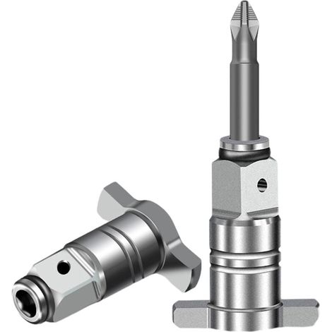 Atornillador de impacto sin escobillas, accesorios de eje de doble uso, llave ajustable, pieza de eje (1/4)