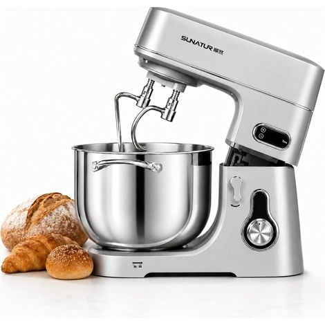 10L Large Capacity Bowl Stand Pastry Robot with Silent DC Motor 1000W Metal Body Double Blade Smart Timer HD Digital Display + Speed Regulation (1/5)