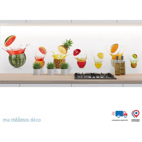 Crédence : Fruits découpés et splash - Alu composite - 120 - 60 (1/3)