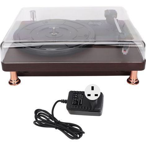 Tourne-disque vinyle HiFi 3 vitesses, 2 haut-parleurs intégrés, platine Bluetooth pour décoration maison et divertissement, prise UK (1/5)