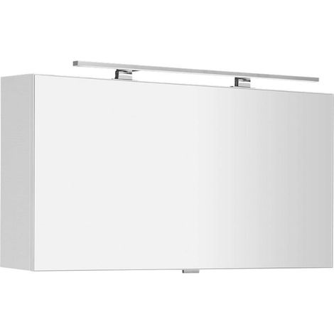 Sapho Cloe - Armario con espejo con iluminación LED, 100x50x18 cm, blanco CE100-0030 (1/5)