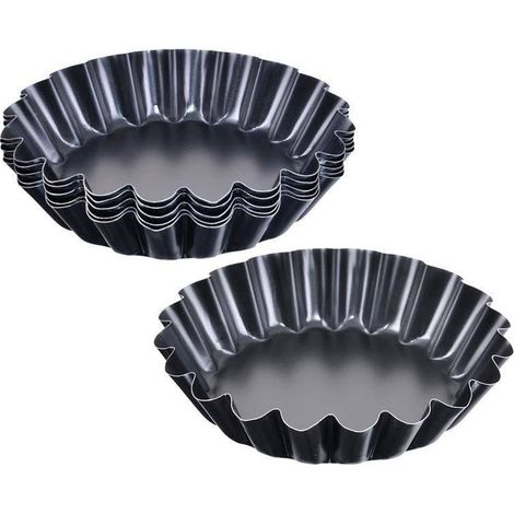 Molde metálico para tartaletas de 11 cm, 6 unidades.