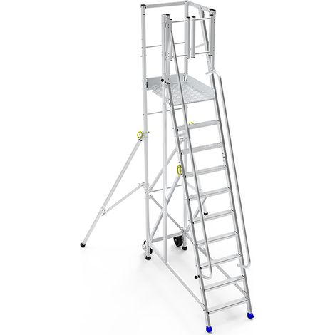 Scaletta con piattaforma - 8 gradini - Altezza di piatteforma 2.00m - ER8SL-SPG