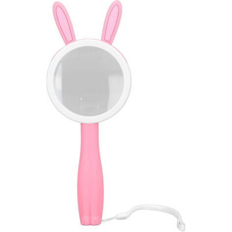 Plastic Magnifying Glass with Comfortable Handle Cartoon Pink Rabbits, HD Magnifying Glass for Reading, Lightweight ABS (1/5)