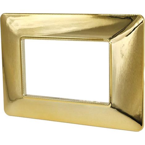 Placchetta per interruttore a 3 posti oro lucido cassetta 503 compatibile con btcino matix supporto cover (1/2)