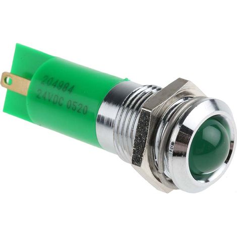 Voyant LED lumineux Vert RS PRO, dia. 14mm, 24V c.c. ( Prix pour 1 )