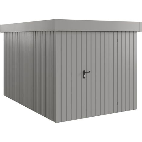 Hörmann Ecostar Metall-Gerätehaus "Euroline Trend" mit Flachdach EFD 7, graualuminium, 214 x 310 cm, 1-flüglige Tür