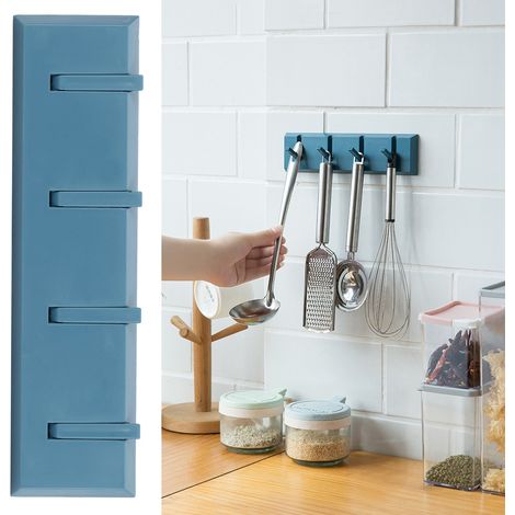 Wandhaken ohne Bohren für Garderobe, Schlüsselhalter, Hutablage, Badezimmerwanddekoration (dunkelblau) (1/5)