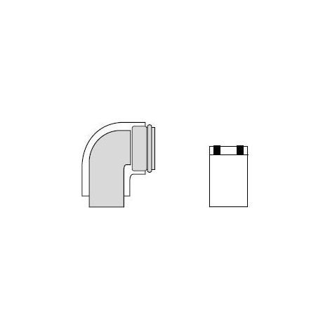 Vaillant Curva a 87 gradi a condensazione conc., PP, 60/100 mm, con pulizia, 303916