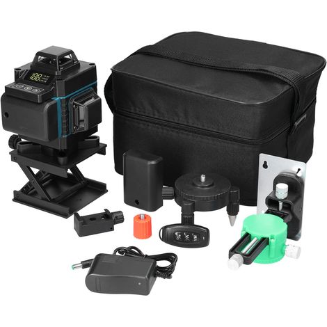 Niveau Laser Multifonction 16 Lignes - Écran LCD avec Indicateur de Batterie - Autonivelant ±3° - Inclut Trépied, Base Magnétique, Support Murale et Télécommande - Bleu Makita, 220V EU (1/5)