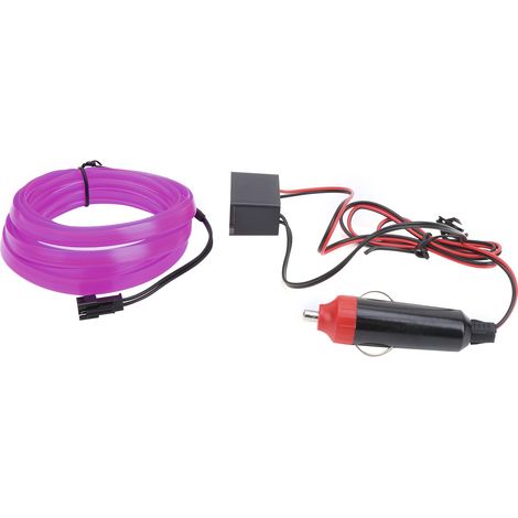 Ruban LED Voiture 3M Violet, Éclairage Intérieur Auto Bandeau Néon avec Allume-Cigare, Fil Conducteur pour Habitacle, Kit Décoration Lumineuse (1/5)