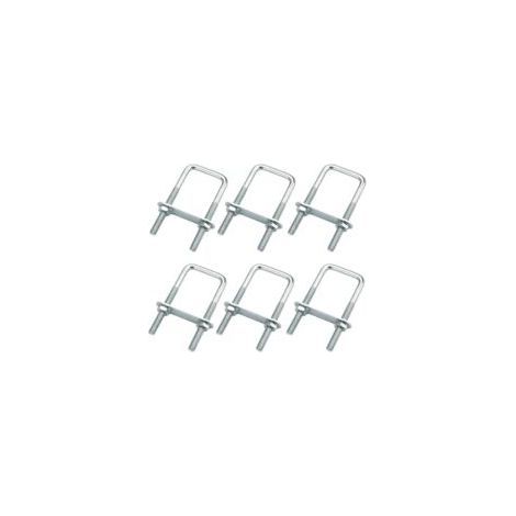 6 Pièces Boulons en U Carrés Acier, M8 40 x 100 mm Boulon Carré en U, U-Bolts Avec Écrous et Plaque de Cadre, Bride de Fixation, Étrier de Fixation en U Bolt, pour Remorquage, Fixation Tuyaus, Bateau (1/5)