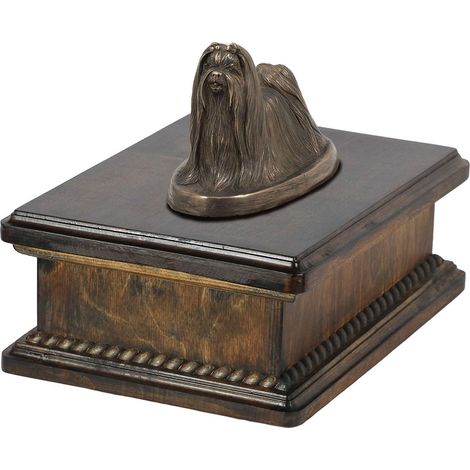 Urne funéraire pour Bichon Maltais, Bichon Maltais, Maltese - urne classique avec statuette, urne élégante avec un chien par Art-Dog (1/5)