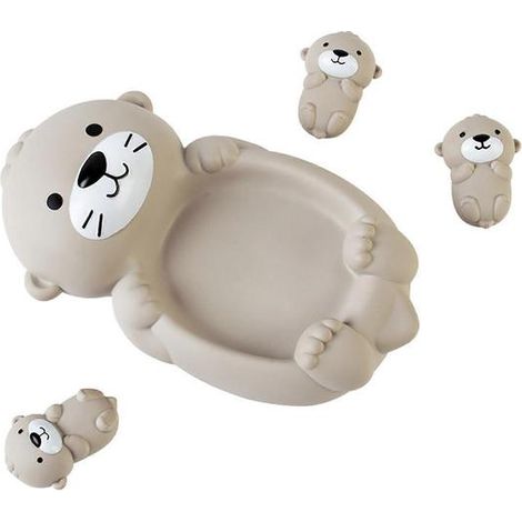 Jouet de bain pour bébés et jeunes enfants, idéal pour les activités aquatiques. Loutres flottantes pour maman et enfants. (1/5)