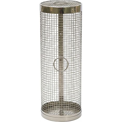 Panier à griller en acier inoxydable, cage à fumage ronde et portable pour barbecue, idéale pour le camping et les pique-niques en plein air. (1/3)
