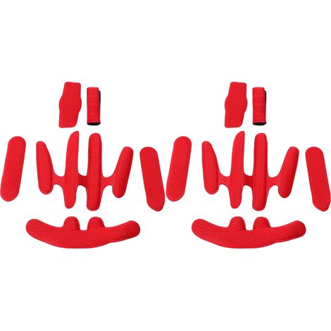 Kit de rembourrage pour casque (2 jeux) : mousse thermocollante avec fermeture auto-agrippante, doublure pour casque de vélo électrique, rouge, taille unique. (1/5)