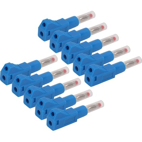 10 prises banane télescopiques 4mm CAT II 600V 32A gaine PE pour équipement numérique 3C sécurité industrielle bleu (1/5)