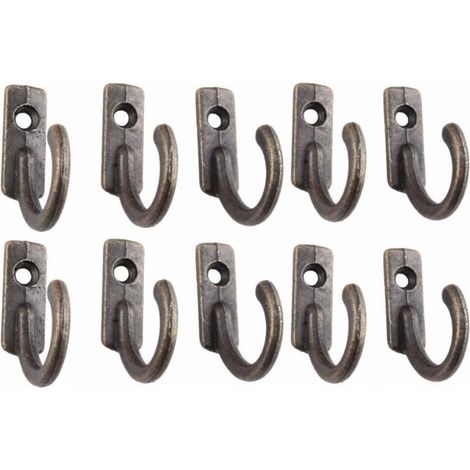 Crochet Mural Décoratif de Clé Hanger Vintage Bronze, 10Pcs (1/5)