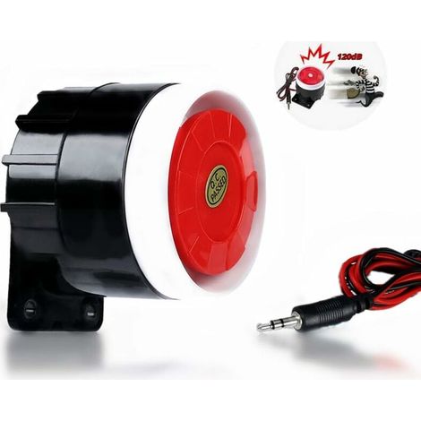 Alarme DC 12V Mini Rouge Filaire Corne Sirène Son Système D'alarme Avertissement Corne pour La Sécurité à La Maison 120dB
