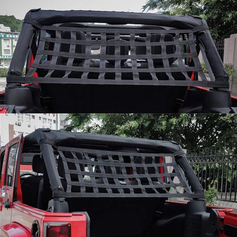 Gepäcknetz für Jeep Wrangler JK 2007-2018, Dachhängematte, Schlafbereich im Auto, Stauraum für Zubehör, robustes Netzgewebe, 4-teilig. (1/4)