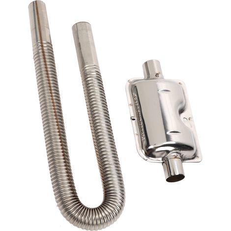 Tuyau d'échappement pour chauffage de stationnement avec silencieux, réservoir de carburant diesel en acier inoxydable, tuyau d'évacuation d'air de 2,5 cm de diamètre intérieur et de 60 cm de longueur (1/5)