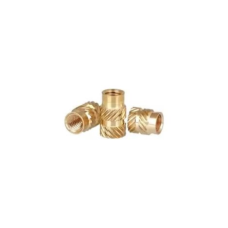 50 écrous à insert en laiton M1,4 x 2,3 mm, filetage moleté de (1/3)