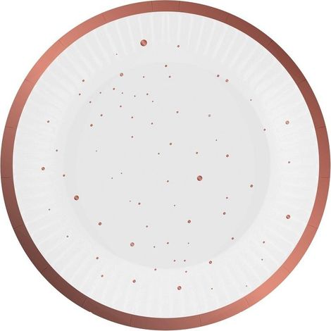 Assiettes en carton Celebrate, or rose, 18 cm