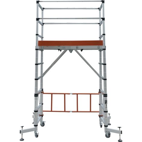 ELEVATE Echafaudage en aluminium hauteur de travail 3 m 10 marches
