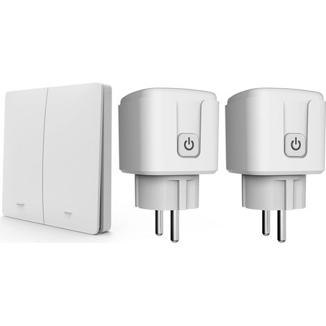 Kit Prise Télécommandée et Interrupteur Sans Fil (Sans Pile), Interrupteur Cinétique Auto-alimenté 433MHz, 3500W, Commande à Distance pour Lampes et Appareils (1/5)