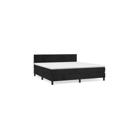 Sommier à lattes de lit avec matelas Noir 180x200 Velours (1/5)