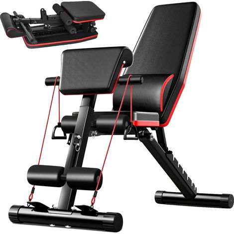 Máquina de fitness, respaldo ajustable, diseño plegable, color negro. (1/2)