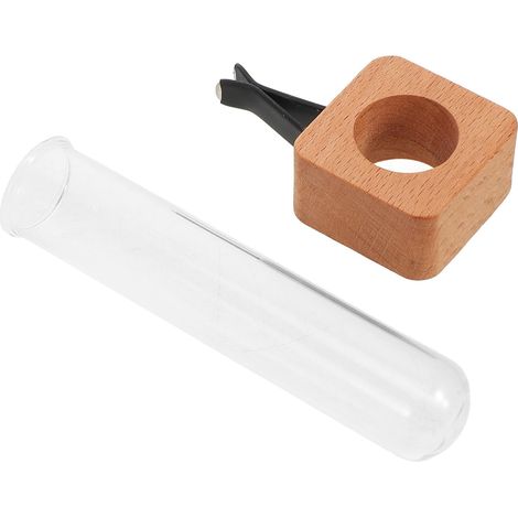 Vase Soliflore Voiture en Bois de Hêtre, Clip Carré Compact pour Grille D’aération, Décoration Hydroponique Tableau de Bord, Support Propagation Plantes (1/5)