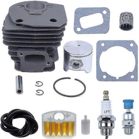 Kit piston-cylindre 44 mm pour tronçonneuse 350/351 : filtre à air/carburant, durite, soupape de décompression, pièce de rechange. (1/5)