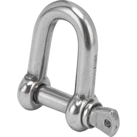 Manille d'ancrage à vis en acier inoxydable en forme de D pour chaînes, cordes de survie et de camping en extérieur (M4) (1/5)