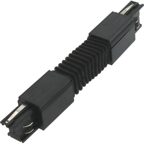 IluminaShop - Conector en Linea Flexible Para Carril Trifasico Negro