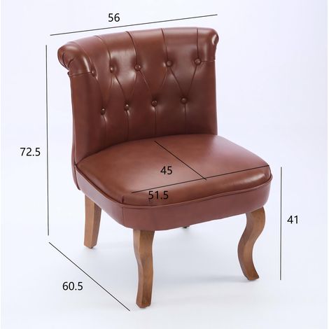 Chaise en cuir véritable, de couleur marron. Structure en bois de caoutchouc massif. Un fauteuil confortable pour les moments de détente au salon. (1/5)