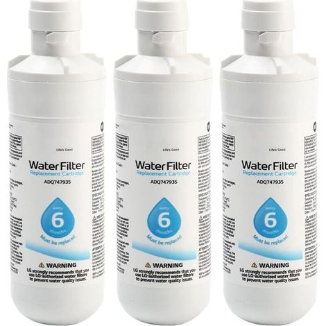 Ortviai Lot de 3 Filtres à Eau pour Frigo Américain LG - Compatible avec LT1000P, LT1000PC, LT1000PCS - Cartouche de Rechange ADQ747935, MDJ64844601 - Filtre Réfrigérateur Haute Performance (1/5)