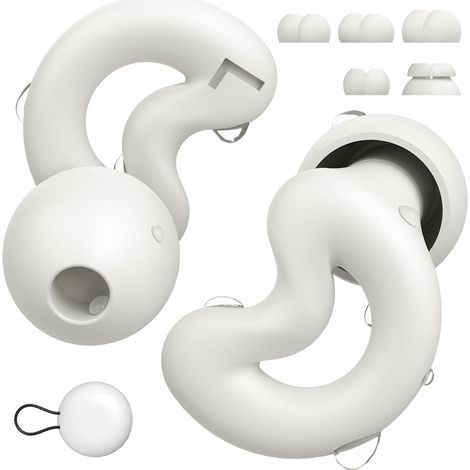 Bouchons d’Oreilles pour Dormir, Silicone Souple Réutilisable, Aident à Réduire Ronflements et Bruits Nocturnes, Jusqu’à 30dB, pour Dormir sur le Côté, Blancs