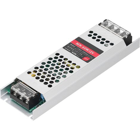 Alimentation LED à découpage, transformateur étanche ultra-mince et long, 60 W (DC12V) (1/5)